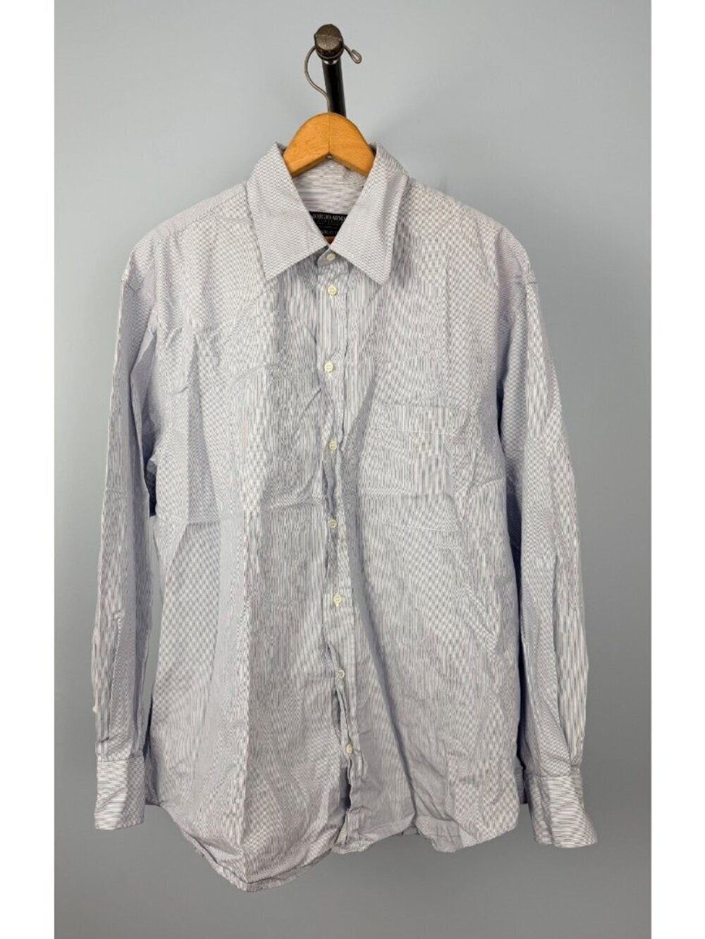 Giorgio Armani Classico Mens Striped Button-Down Shirt Made In Italy Size 17/43